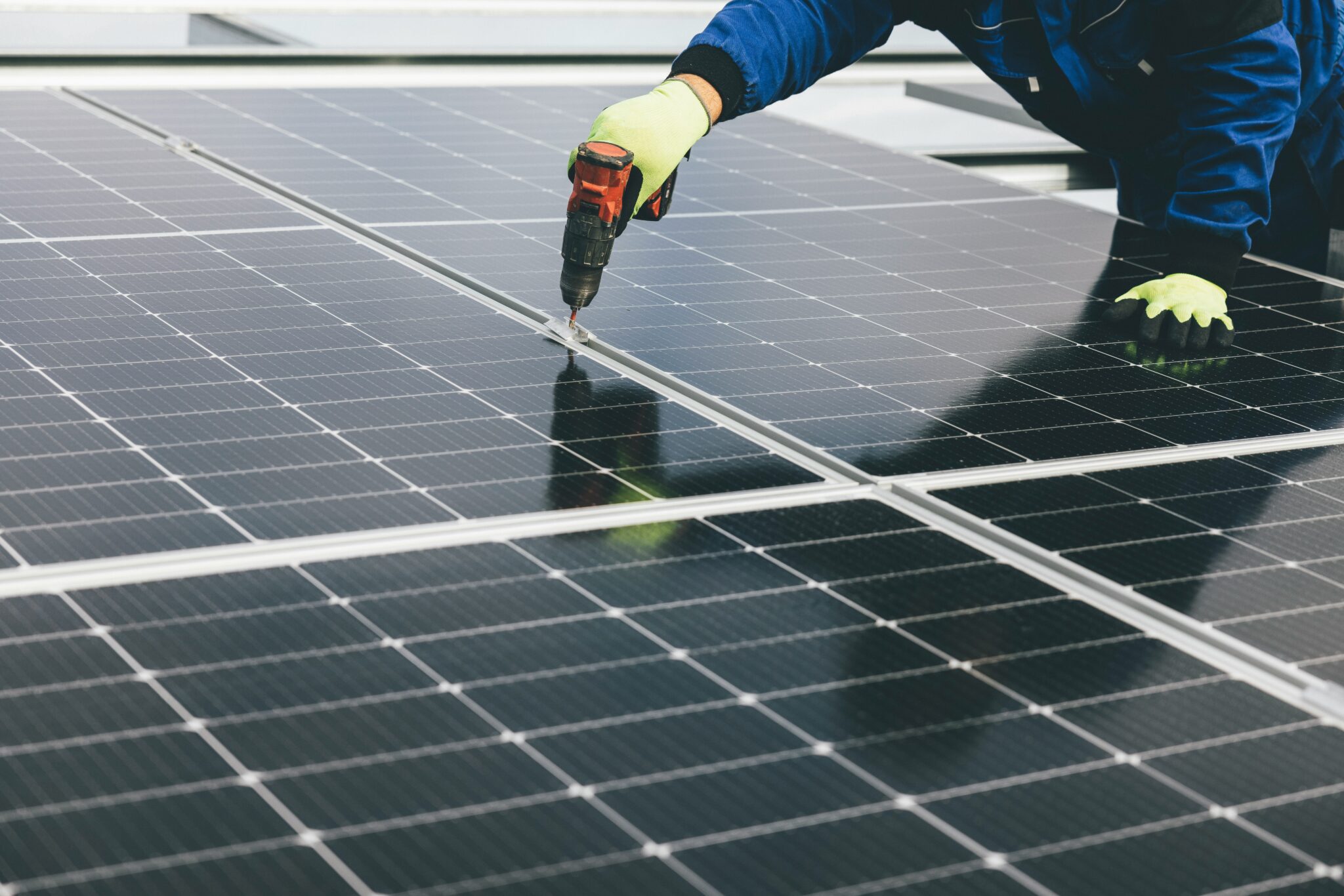 Climate workforce job opportunities: solar panel and clean energy infrastructure.